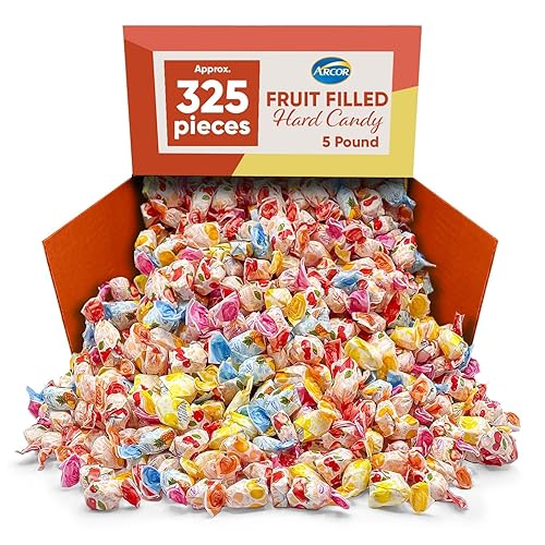 Arcor - Caramelos rellenos de frutas, caramelos duros a granel, 5 libras aproximadamente, 325 unidades, paquete variado de dulces con dulces