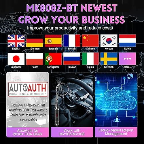 Miniatura 8 de Autel Escáner MaxiCOM MK808Z-BT (igual que MK808BT PRO), herramienta de escaneo de control bidireccional basada en Android 11, actualizado 2023 de
