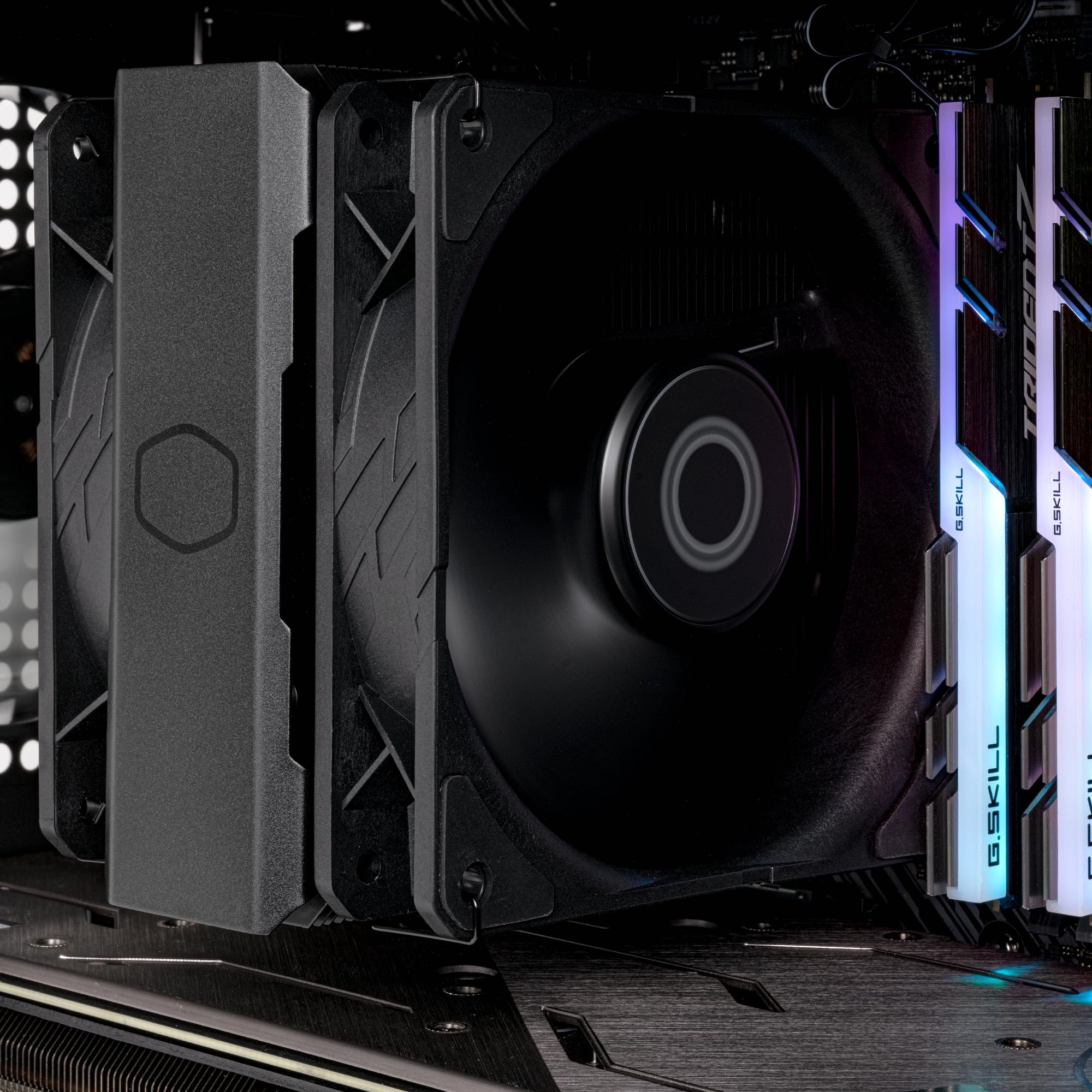 Cooler Master Hyper 212 Black X Duo - 2 ventole SickleFlow 120 Edge, finitura in alluminio, 4 tubi di calore a contatto diretto compatto, LGA 1200/1700 e AM4/AM5, colore: Nero