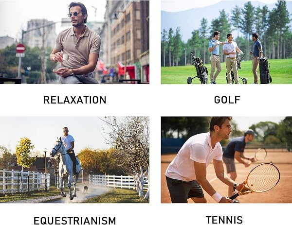 Gaiatiger Paquete de 3 Polos para Hombre, Absorbe la Humedad, Dry fit, atlético, de Manga Corta, para Golf - 5