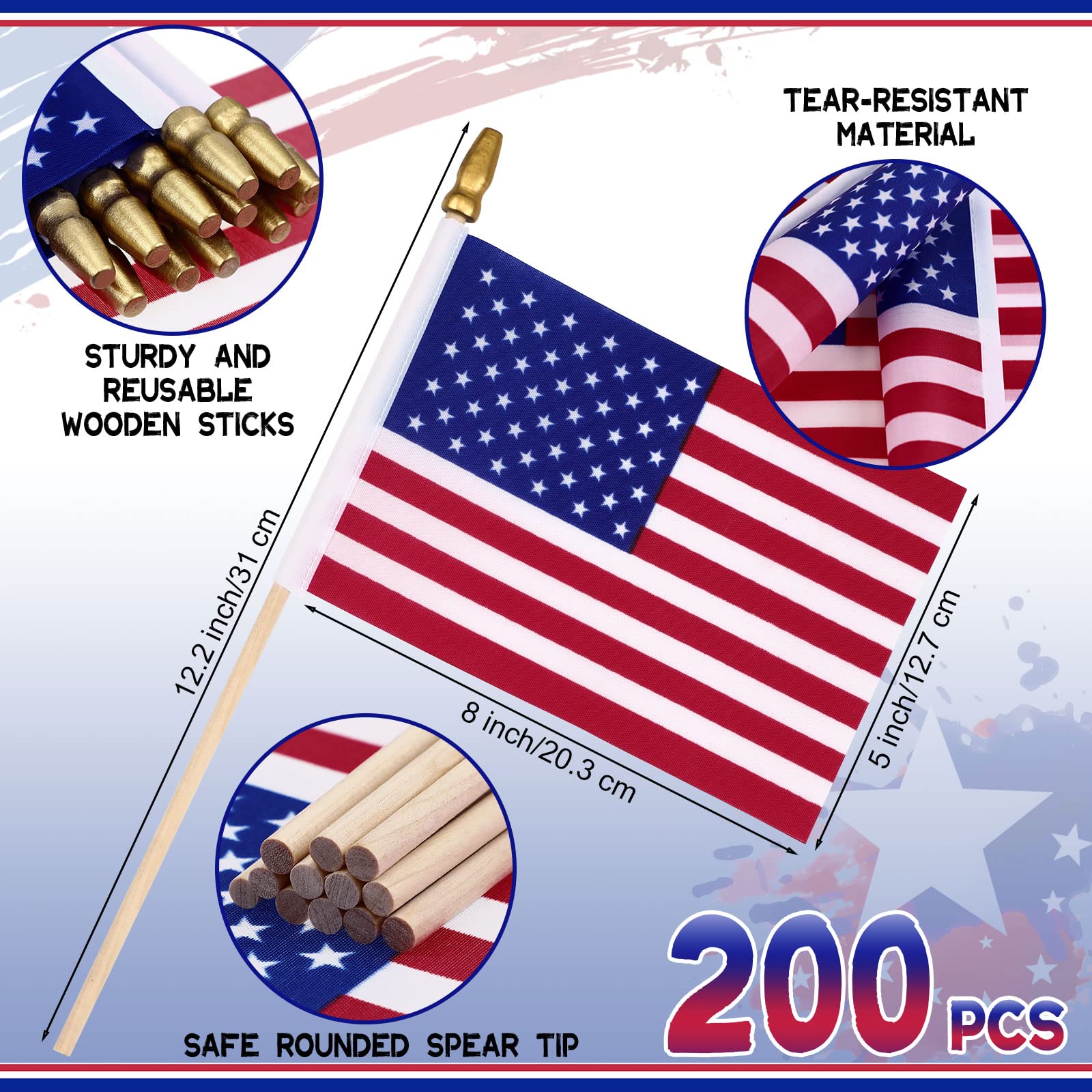 Bulk American Stick Flags GiftExpress 12 Pack 12x18 Inch US Stick