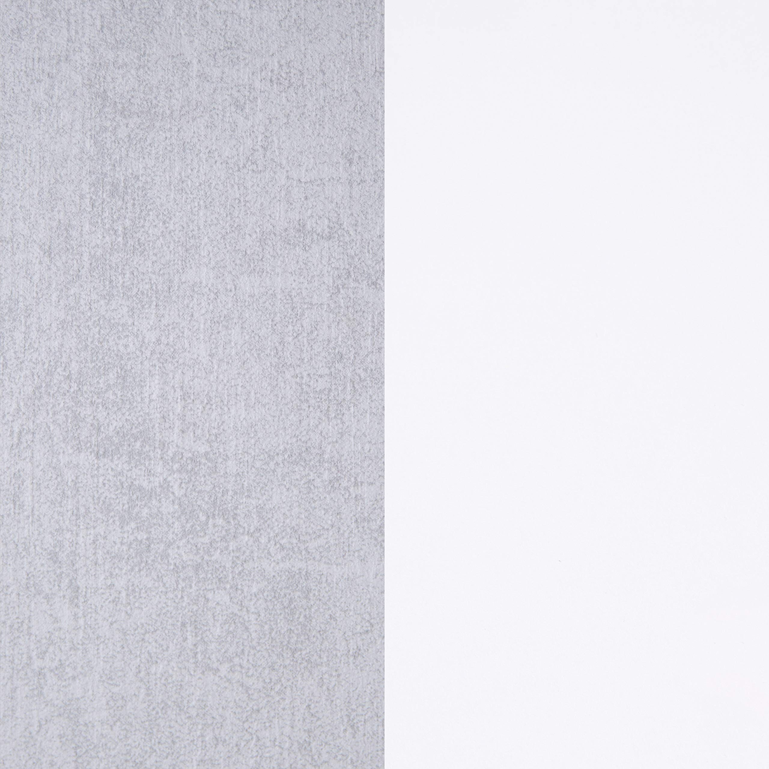 duehome | Cabecero con 2 mesitas, Dormitorio, Modelo Axel, Acabado en Blanco Artik y Gris Cemento, Medidas: 176 cm (Largo) x 96,5 cm (Alto)