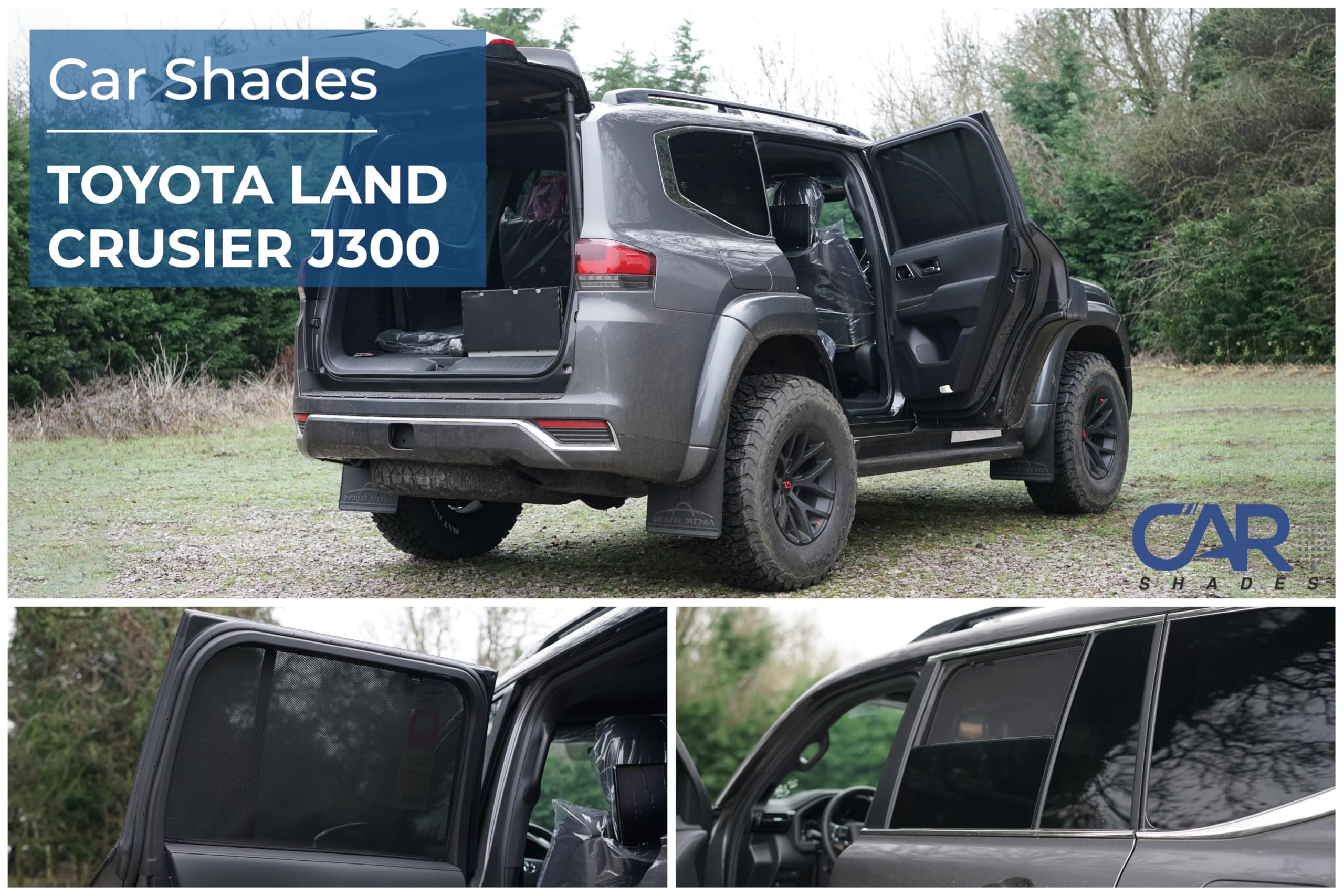 Juego de parasoles de Coche (Puertas Laterales traseras) compatibles con Toyota Landcruiser J300 2021 (2 Piezas) parasoles Personalizados para automóviles