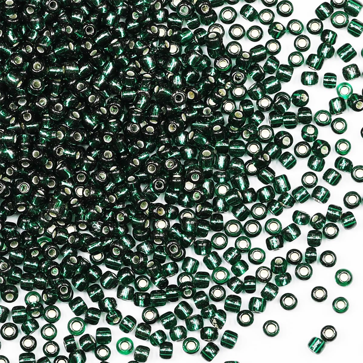 Bulk Seed Beads 110 grams about 3500pcs, 3mm 8/0 Dark Green Glass Craft Beads for Making Earrings Bracelets, Pendants