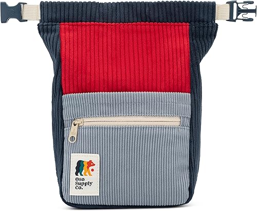 Miniatura 3 de Cubo boulder de pana retro, bolsa de tiza independiente de gran tamaño para escalada en roca, cierre magnético enrollable, bucles de doble cepillo