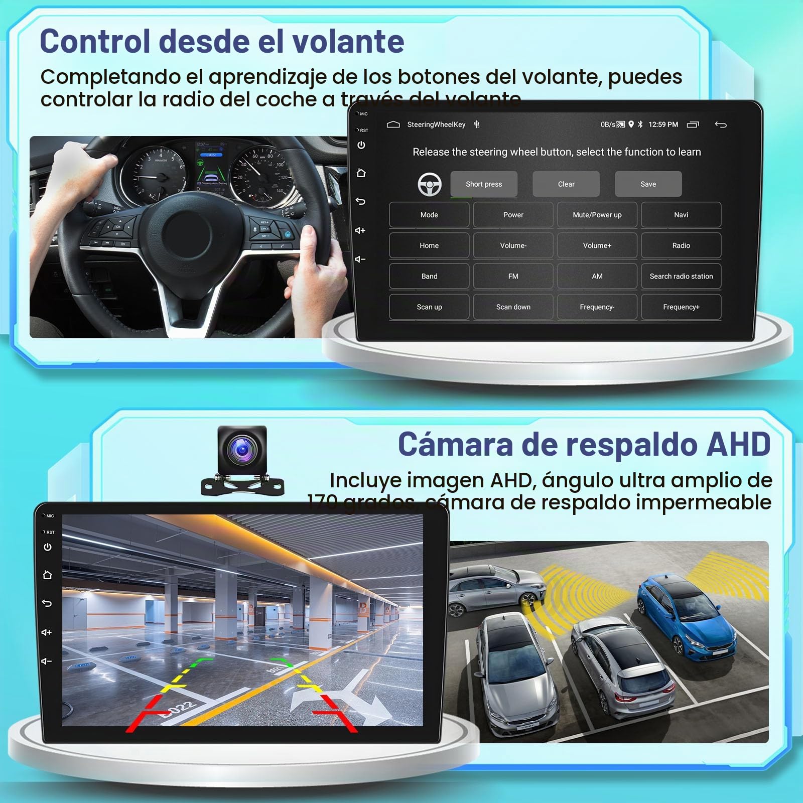 2+64G Android Radio Coche para Opel Astra H,Zafira B,Corse C D Inalámbrico Carplay Android Auto, 9 Pulgadas de Pantalla Táctil Radio con WiFi/Bluetooth/GPS/Cámara de Seguridad