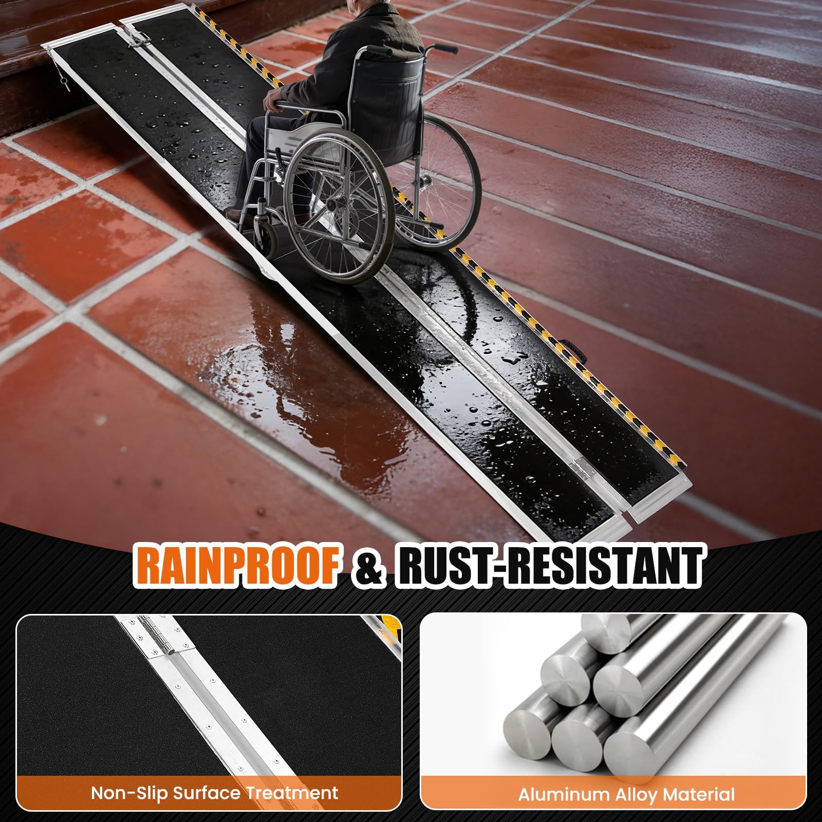 Rampe d'Accès Portable Pliable en Aluminium Antidérapante