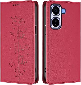 Wallet Case Compatible with VIVO IQOO NEO 11 Cover Cute Cat PU Leather Flip Phone Case with Card Holder Slots, Strong Magnetic Folio Kickstand Protective Cover for VIVO IQOO NEO 11 4