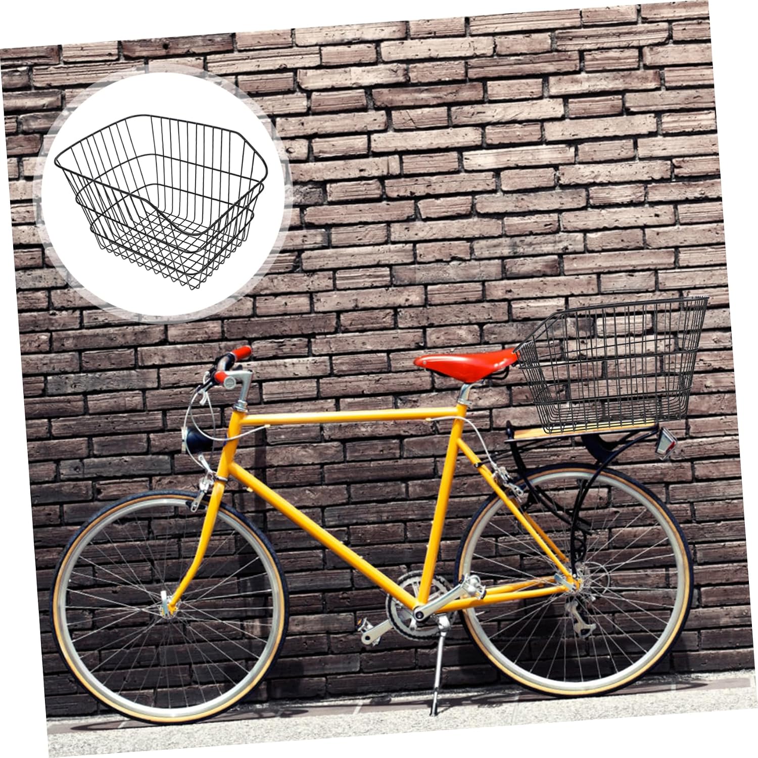 Universal Metal Bike Basket for Student Bags, Black Cycling Accessory image 2