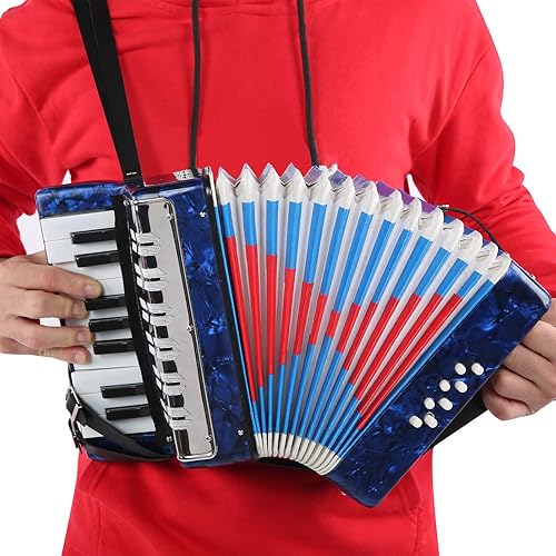 Miniatura 4 de Acordeón para niños, instrumento musical de acordeón de 17 teclas para niños o aficionados, cómodo y ligero en uso. (azul oscuro)