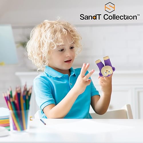 Miniatura 2 de Marionetas de plástico para caminar, paquete de 4 animales de la selva, varios monos