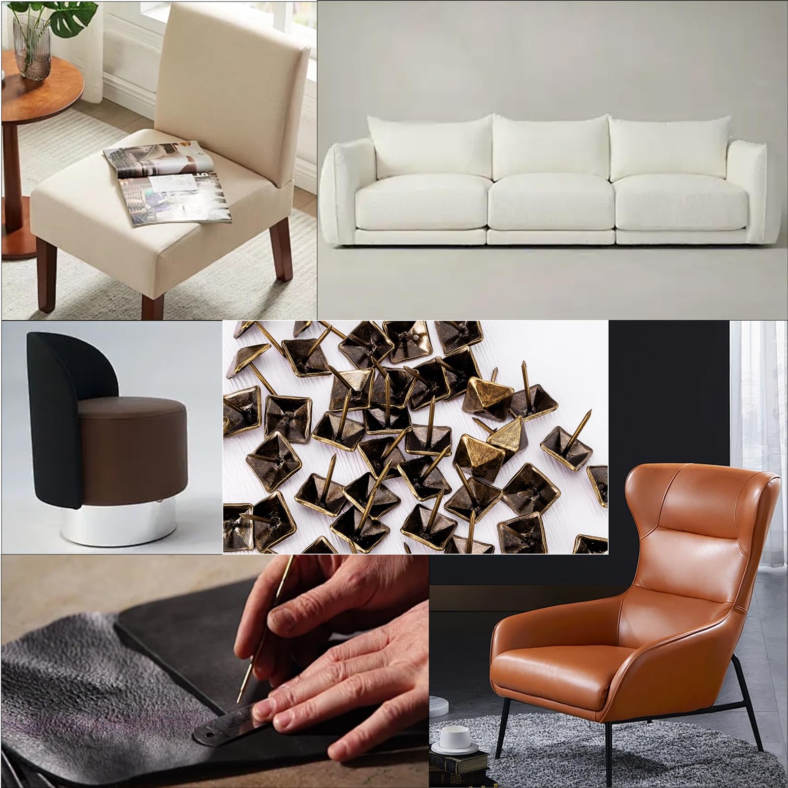 Paquete De 50 Clavos Cuadrados De 1.5 Pulgadas, Clavos Decorativos