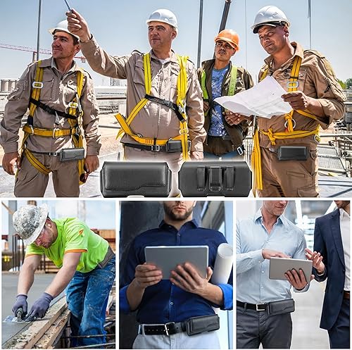 Miniatura 2 de Funda para iPhone 1515, 1414, 1313, 1212, XR, Samsung Galaxy S24S23S22S21, soporte para teléfono con clip para cinturón y funda abatible (se adapta