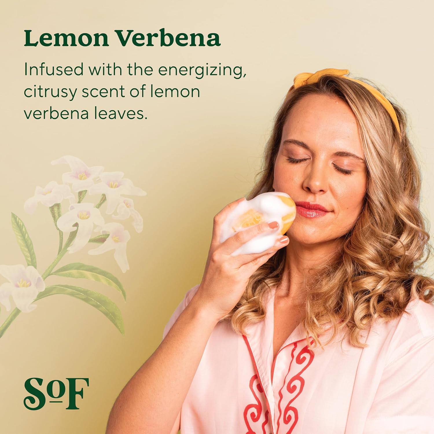 South Of France SoF Triple Milled Bar Soap - With Coconut Oil & Organic Shea Butter- Vegan & Non GMO- Free From Phthalates, Sulfates & Parabens- Lemon Verbena - 6 oz Bar 6 Bars