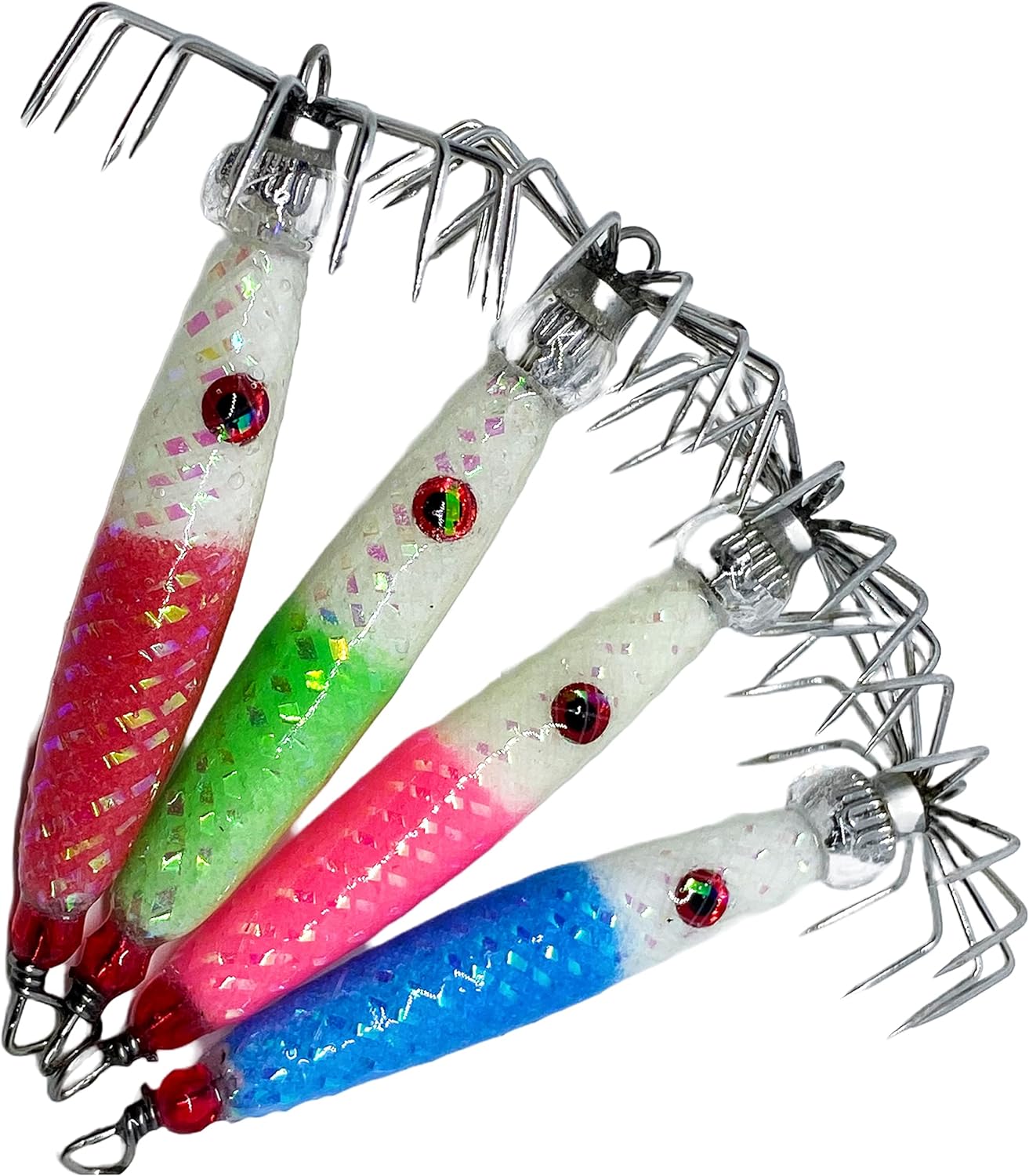 Squid Jig Weighted jigs Handmade 30mm Wide Hook Made in USA 3/8,1/2,3/4oz Premium Quality