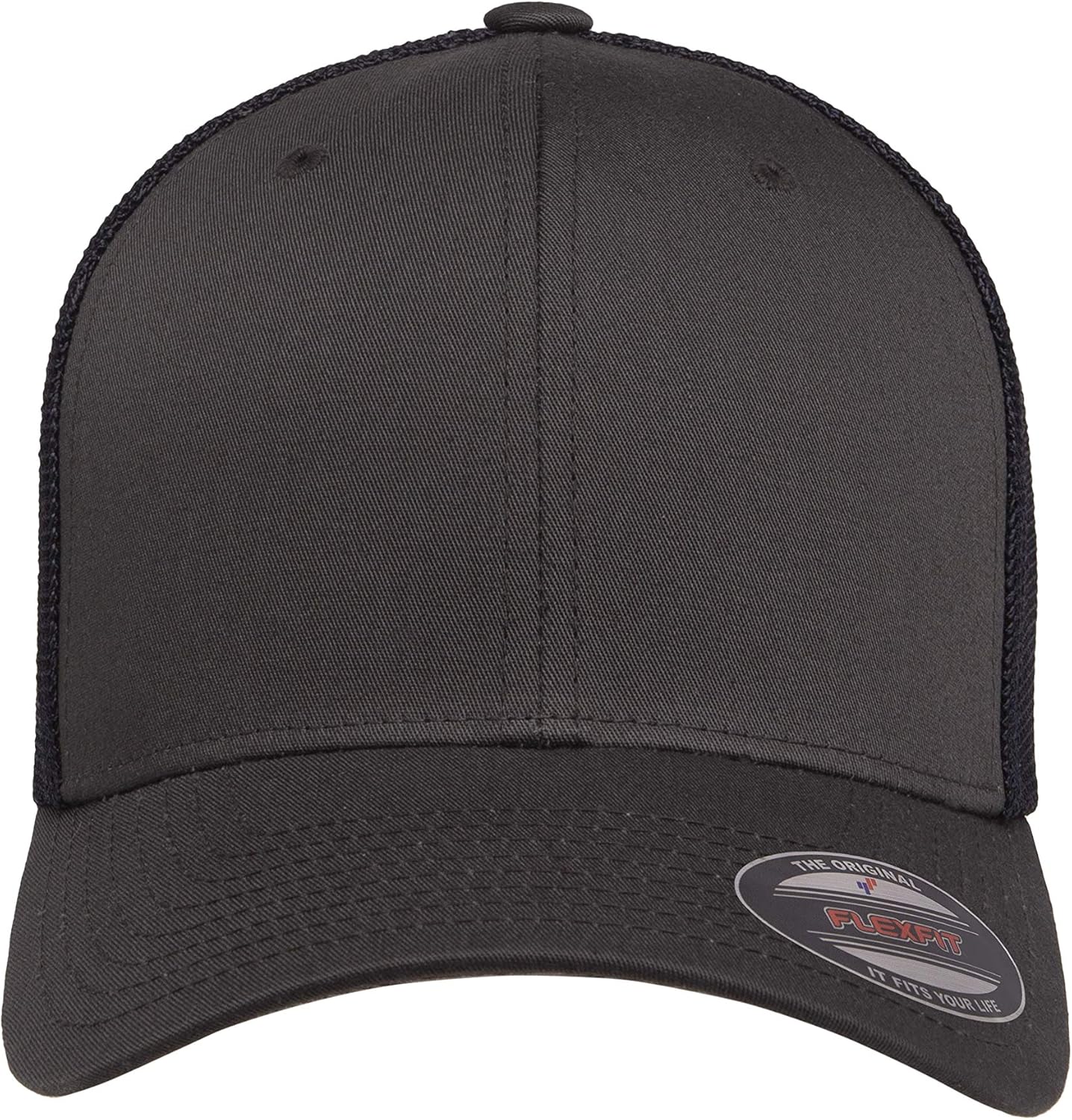Flexfit Unisex Mesh Fitted 2-Tone Trucker Hat, Charcoal/Navy, One Size - Image 2