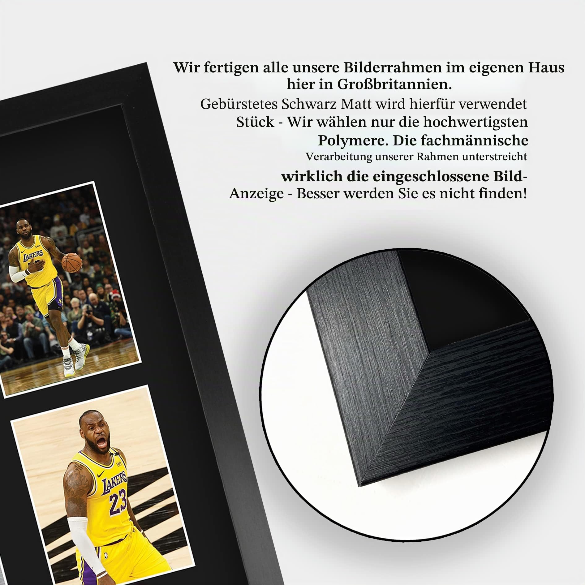 HWC Trading FR A3 LeBron James Lakers Geschenke Gedruckt, Signiert Autogramm-Präsentation-Display Für Basketball-Erinnerungsstücke-Fans - A3 Eingerahmt