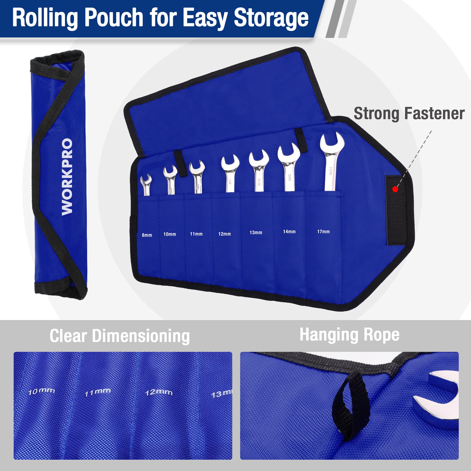 WORKPRO Ratcheting Wrench Set - 7 Piece Metric -5 WORKPRO Ratcheting Wrench Set - 7 Piece Metric -5