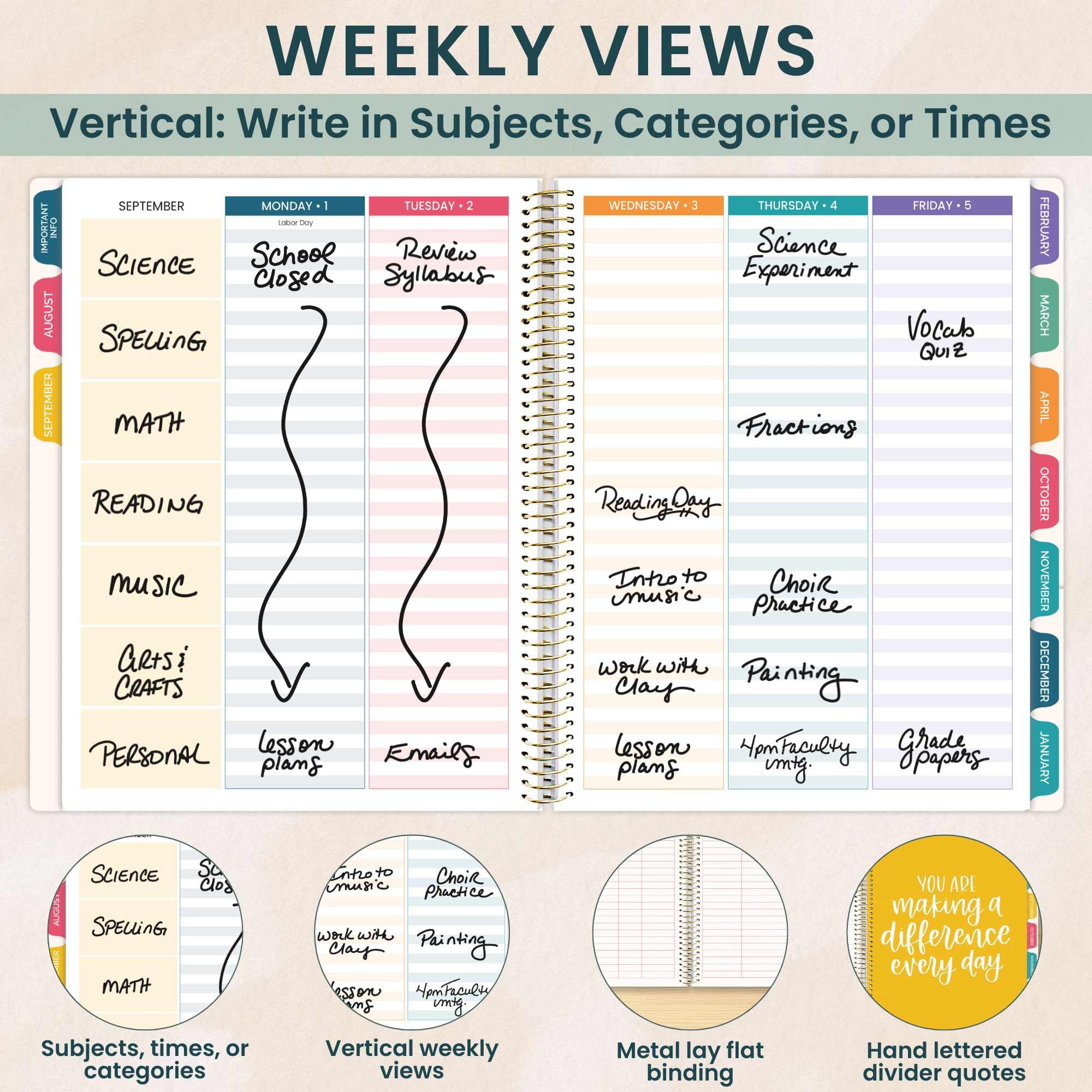 Bloom Daily Planners 2025-2026 Academic Year Teacher Planner & Calendar - View #14