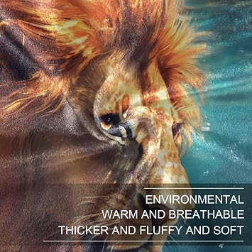 AIXIWAWA Lion and Fish Throw Blanket for Couch, Warm Soft 5060 inch Lightweight Fleece Decorative Blankets for Bed Sofa All Season