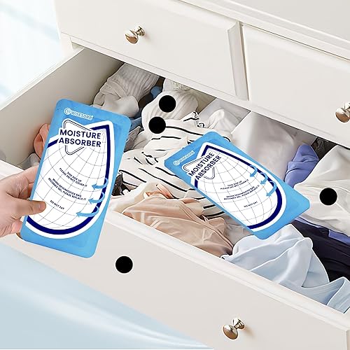 Miniatura 3 de Absorbentes de humedad de 0.88 onzas, 30 paquetes de bolsas deshumidificadoras para baños, sótanos, caravanas, paquetes de humedad de gránulos