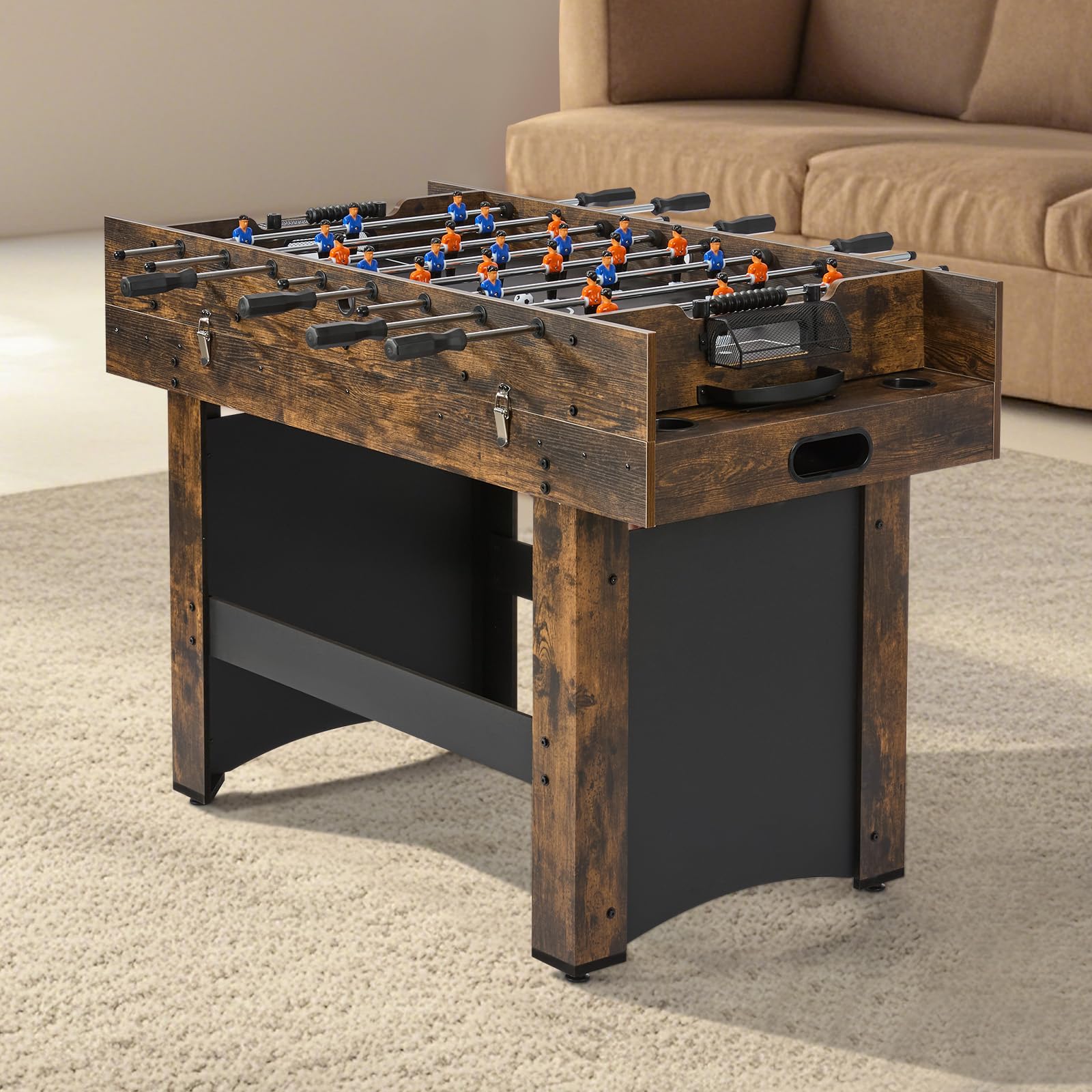 VEVOR Mesa de Juego Combinada 3 en 1 de 137,1 cm, con Air Hockey, Ping Pong, Futbolín, Empujadores y Discos, Mesa de Hockey Arcade Accionada por Aire para la Sala de Juegos Familiar y la Oficina