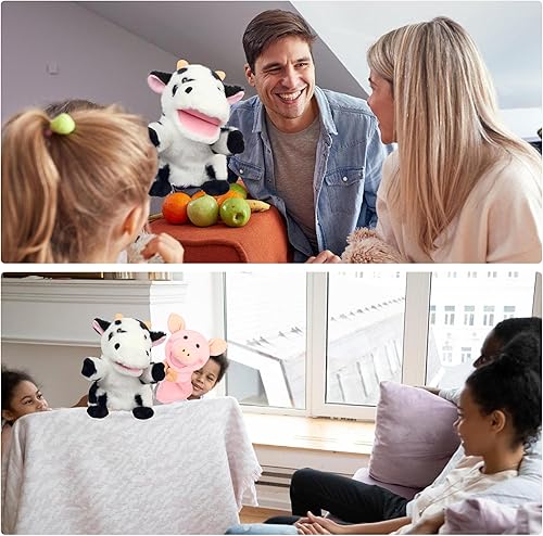 Miniatura 3 de Easfan Juguete de peluche de marioneta de mano con boca movible para juegos de rol, cuentos preescolar, enseñanza, regalos de cumpleaños para niños