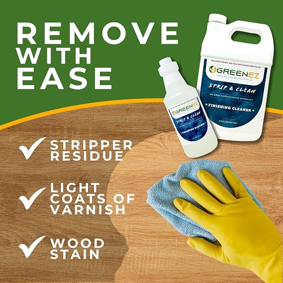 Cleaner | Heavy-Duty Stripper Residue & Grease Remover for Wood | Concentrated Kitchen Degreaser & Stain Remover | Prepares Surfaces for New Finishes - 1 Quart