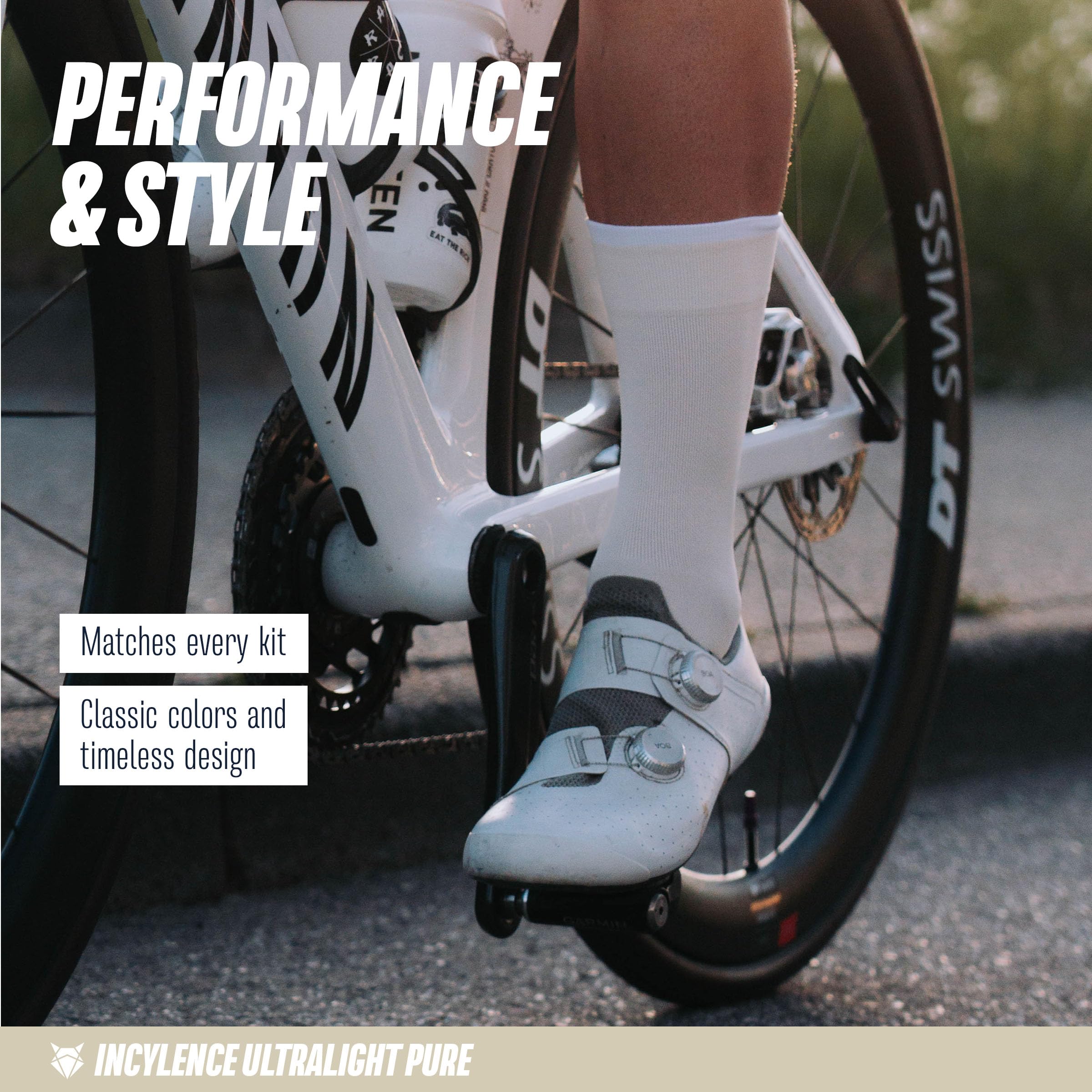 INCYLENCE Chaussettes de vélo de course pour femme ultra fines avec compression légère respirantes