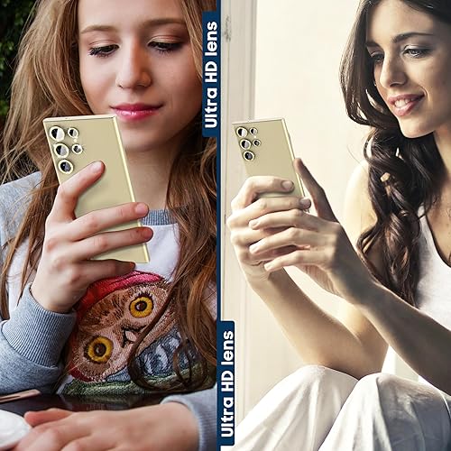 Miniatura 7 de Suoman Paquete de 2 protectores de lente de cámara para Samsung Galaxy S24 Ultra, líneas de CD + diamante con brillantina de vidrio templado Flim