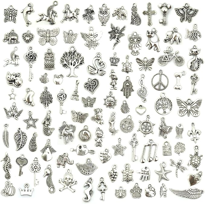 Wholesale Bulk Lots Jewelry Making Silver Charms Mixed