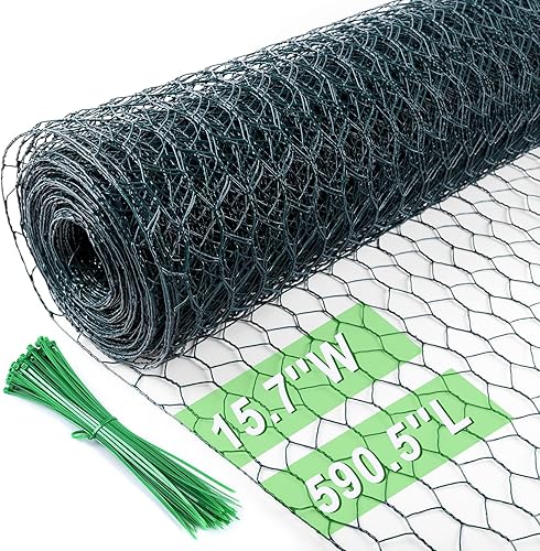 Miniatura 34 de Malla de alambre para pollos de 4 pulgadas x 590.5 pulgadas, red de alambre para aves de corral, malla galvanizada hexagonal, barrera de cerca