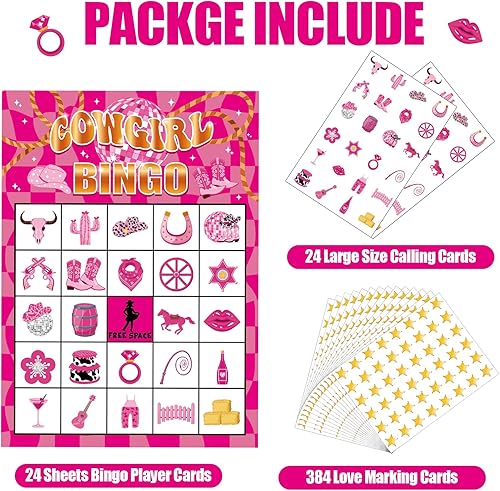 Miniatura 2 de Juegos de bingo para fiesta de vaquera occidental, juegos de bingo para niñas, vaquera, despedida de soltera, regalos de cumpleaños para 24
