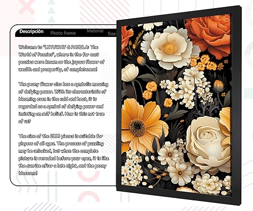 Miniatura 2 de Rompecabezas de flores para adultos de 1000 piezas, encajan perfectamente, sin polvo, rompecabezas brillantes y florales de 1000 piezas, actividad