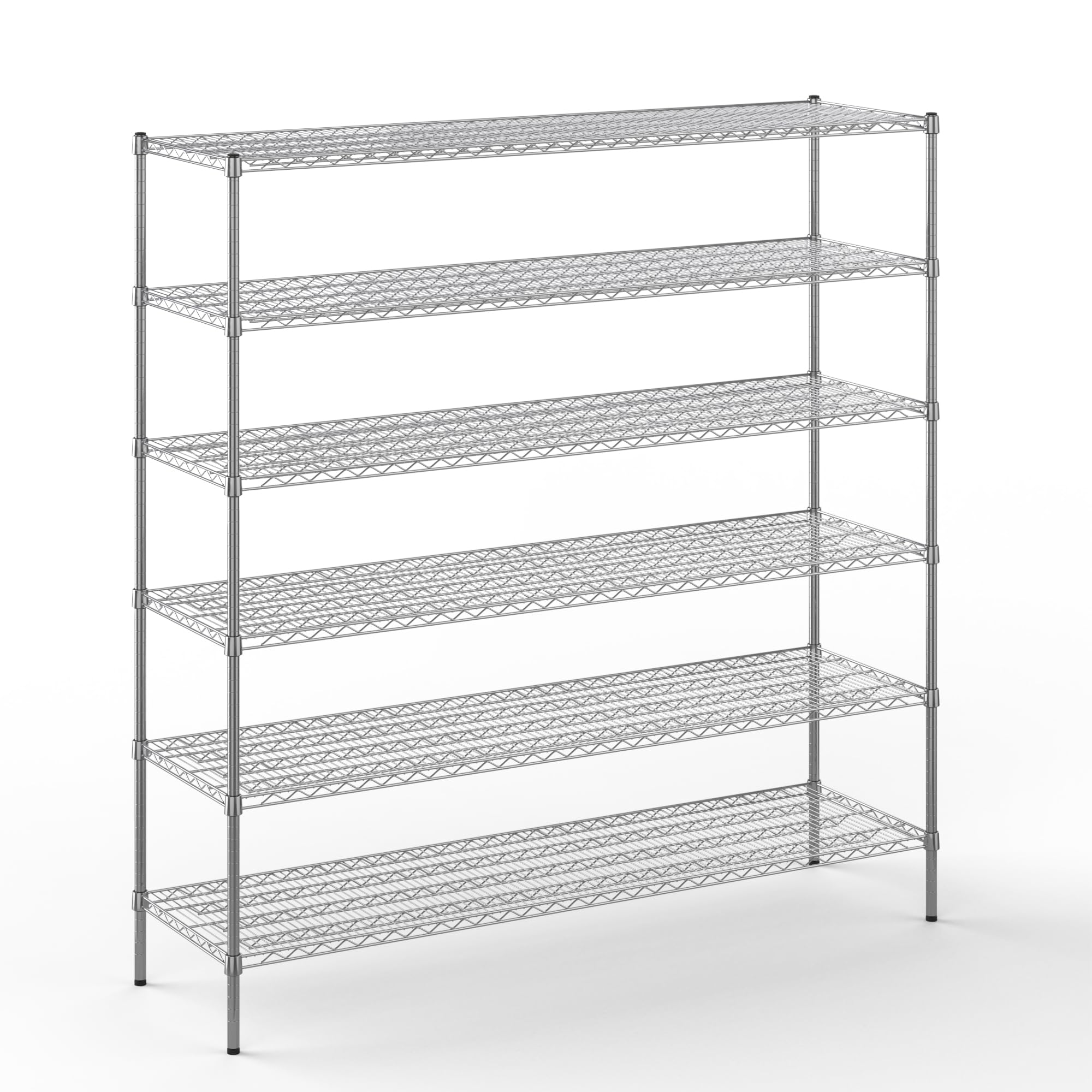 21" Deep x 72" Wide x 74" Height Wire Shelving Kit | 6-Tier | NSF Commercial Storage Rack Unit