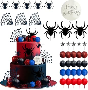 Spider Cake Topper Spider Web Cake Decoration