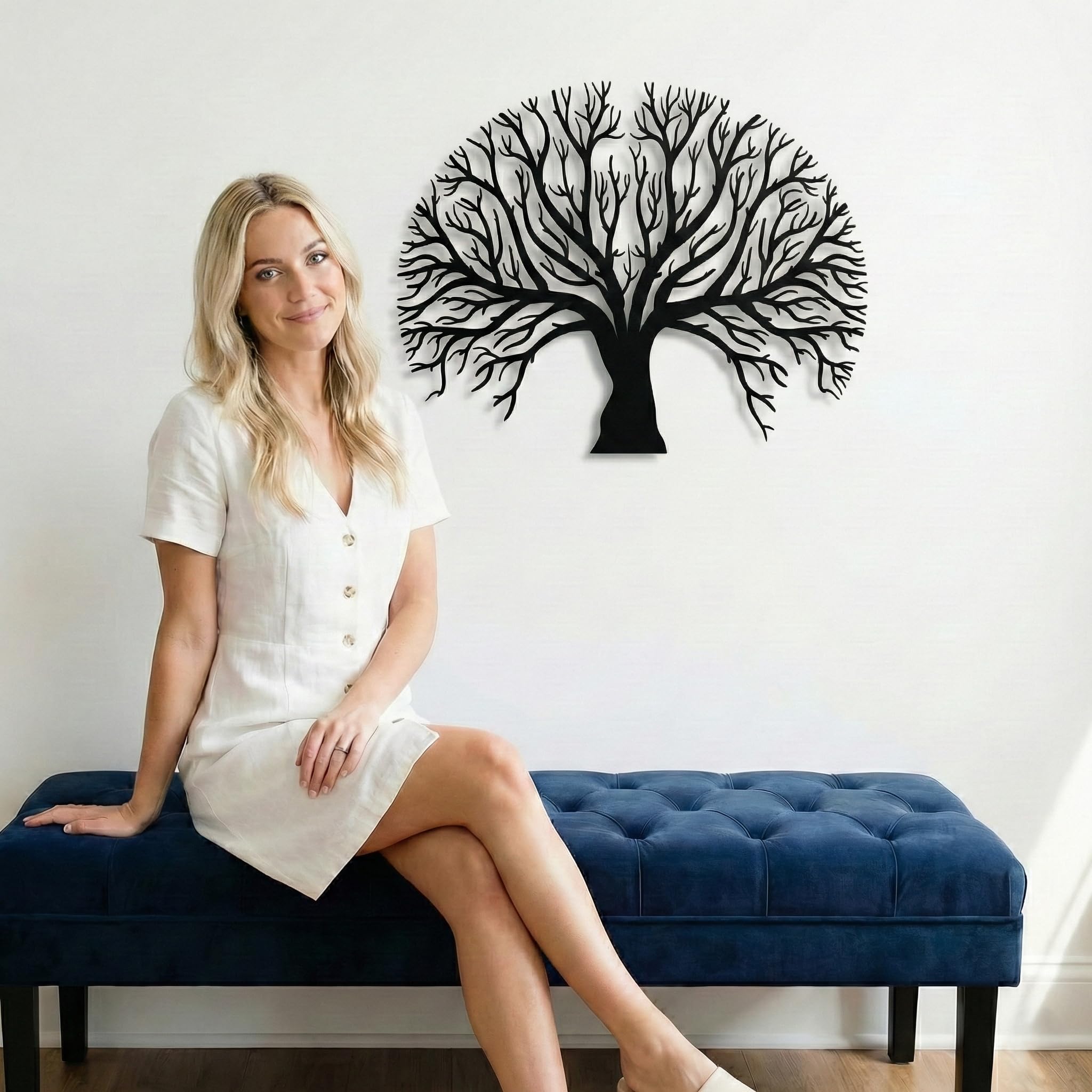DEKADRON Arbre de vie - Décoration murale, Décoration murale en métal, Décoration de maison, Salon, Chambre, Cuisine, Salle de bain, Décoration de bureau (75x53cm / 30" L x 22" H)
