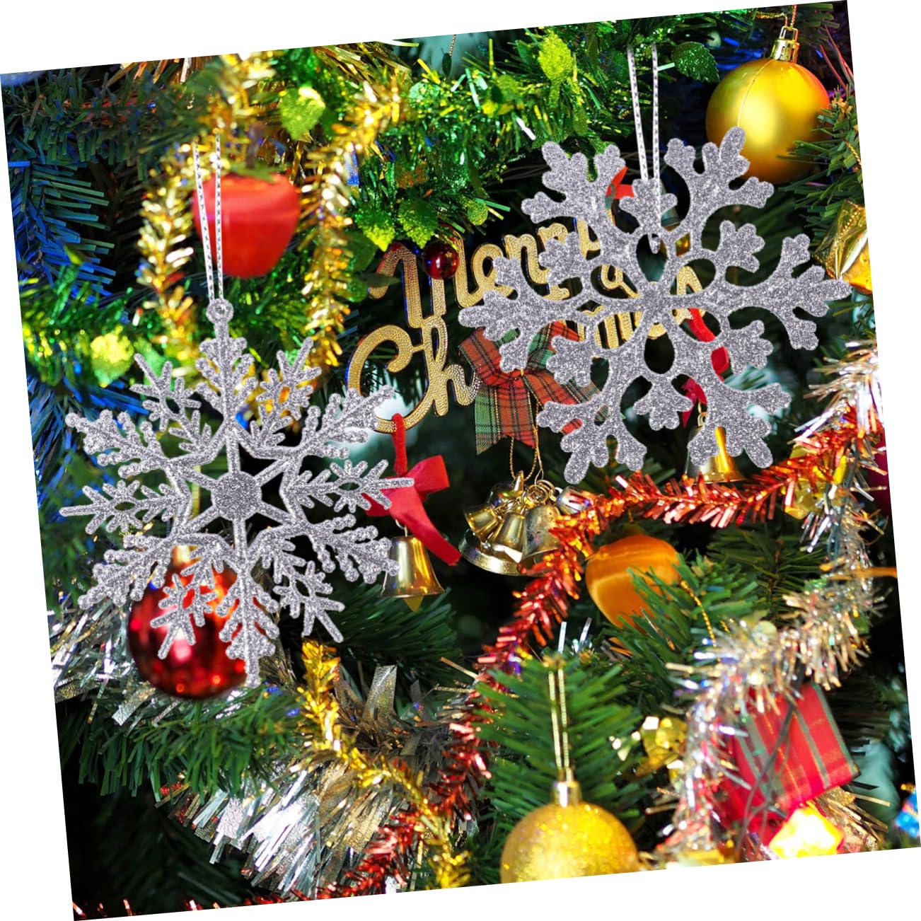 Amosfun 3 Sätze Weihnachtsschneeflocken Schneeflocke Weihnachtsbaumschmuck Weihnachtsfeier Liefert Dekorationen Weihnachtsdeko Christbaumanhänger Schneeflocke Aus Plastik Stück * 3