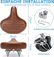 CDYWD széles kényelmes kerékpárnyereg férfiaknak és nőknek puha ergonomikus retro rugózással univerzális csere városi és MTB e bike 6