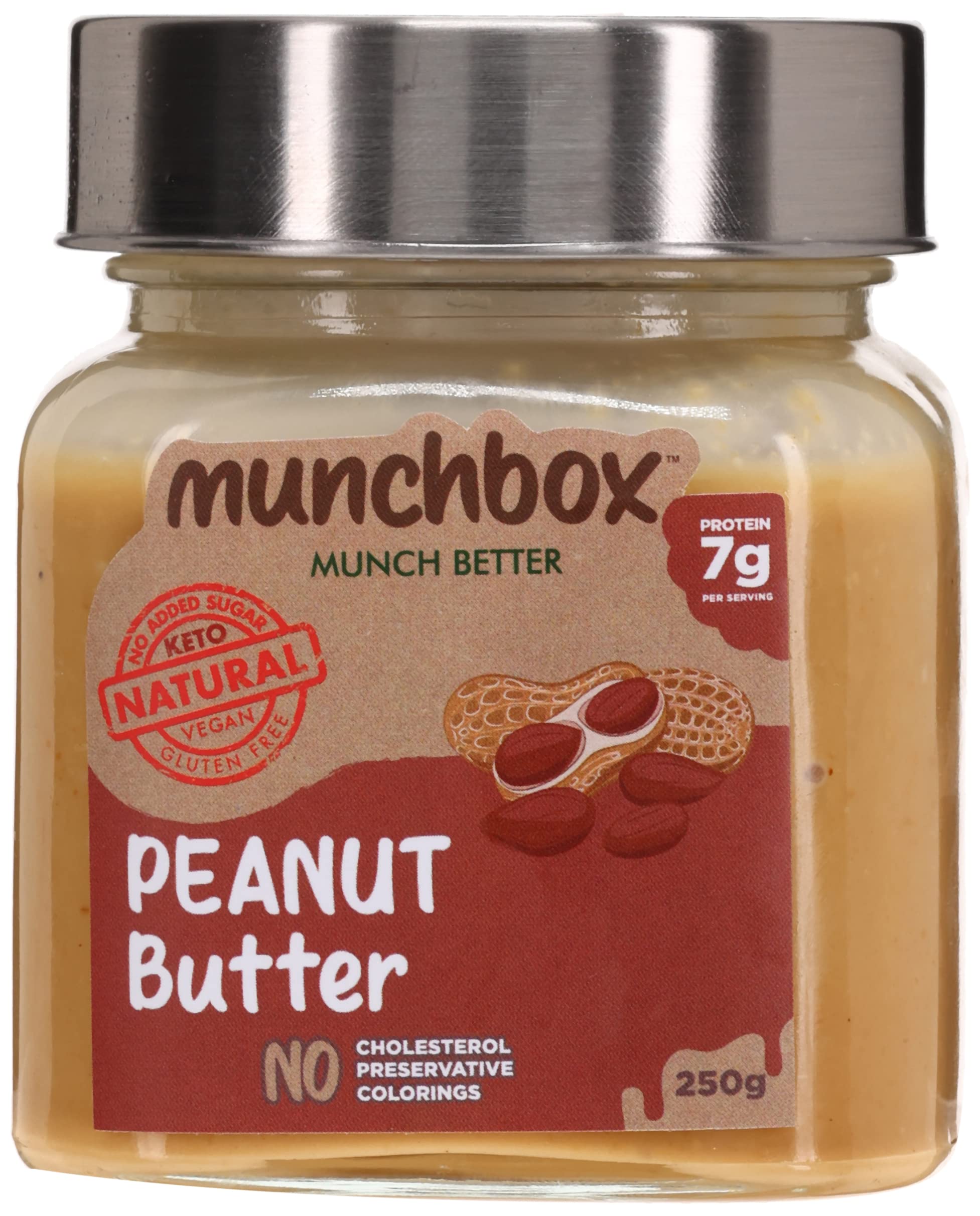 MunchboxPeanut Butter | No Added Sugar | Vegan | Gluten Free | 250 g
