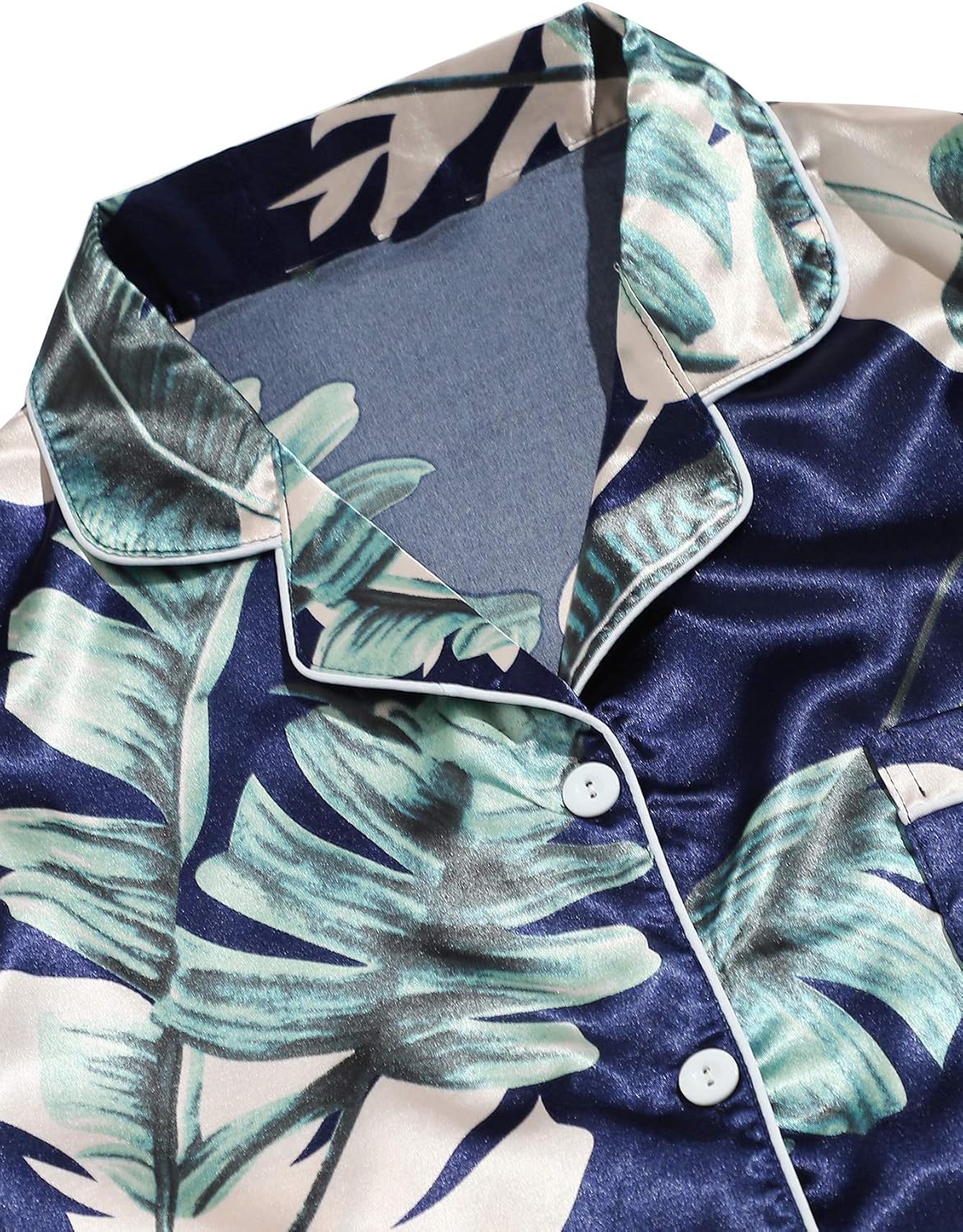 SheIn Women's 7pcs Pajama Set Cami Pjs with Shirt and Eye Mask Deep Navy Medium