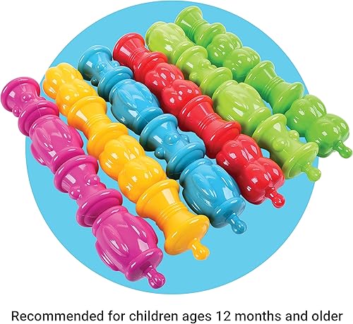 Miniatura 5 de Constructive Playthings Juego de cuentas coloridas para niños y niños pequeños a partir de 1 año, juego de juguetes STEM para desarrollar artes y