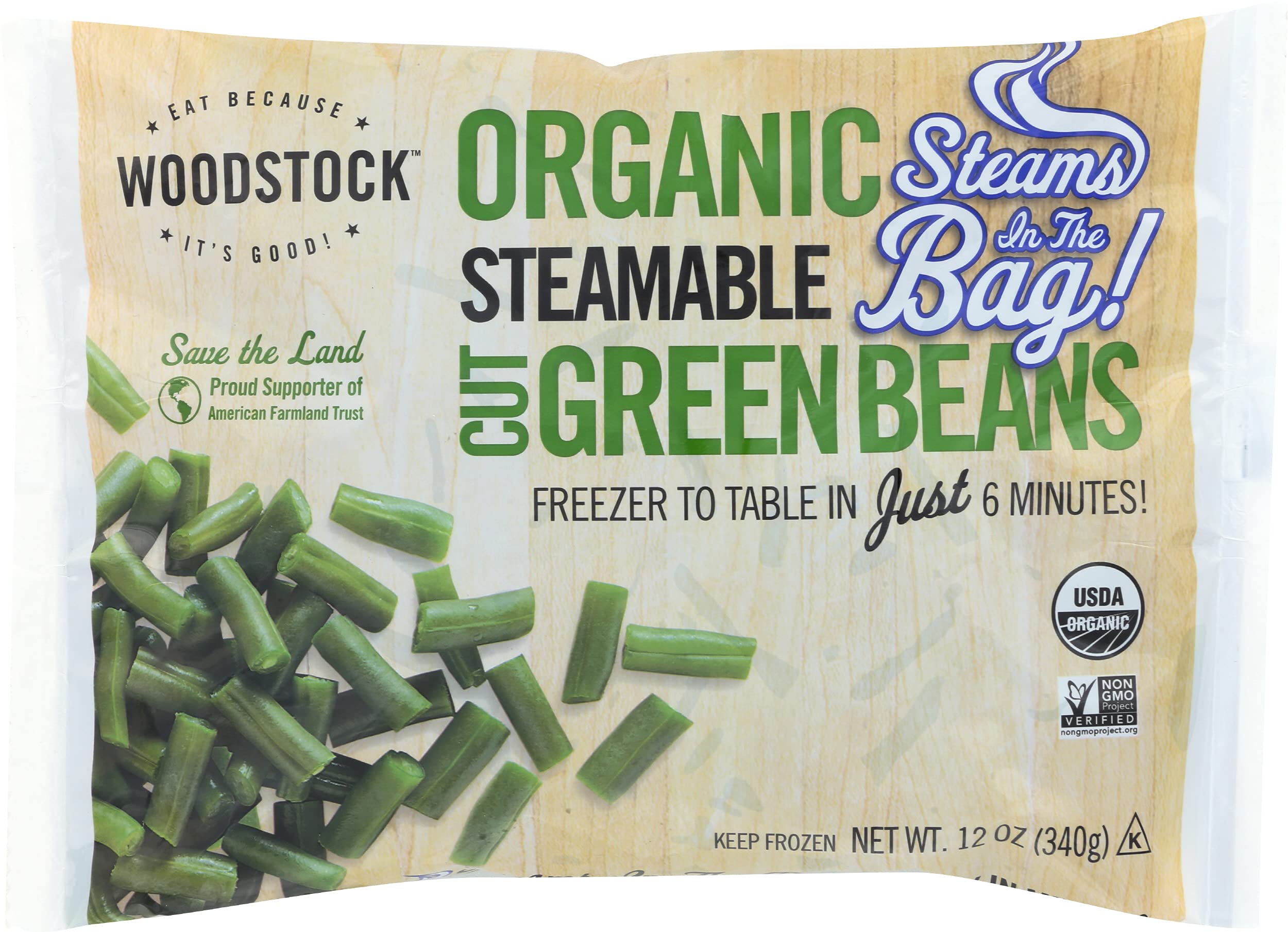Woodstock Green Beans Steamtable Organic, 12 oz