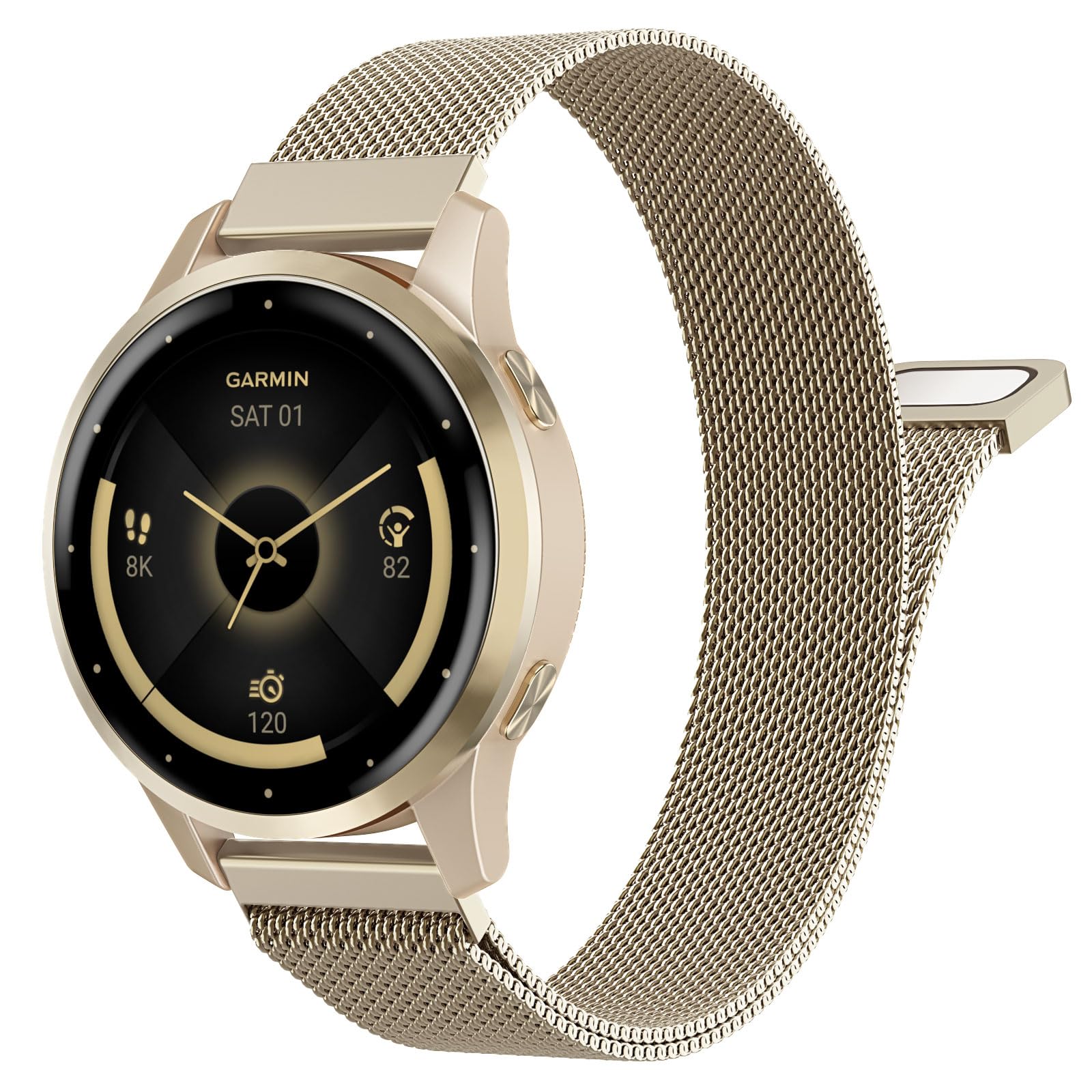 Astorgos 18mm 20mm 22mm Metal Watch Band Compatible with Garmin Venu 3S/2S/4/3/Vivoactive 4S/Vivomove 3S/Forerunner 255S/265S/Vivoactive 6/5/3, Quick