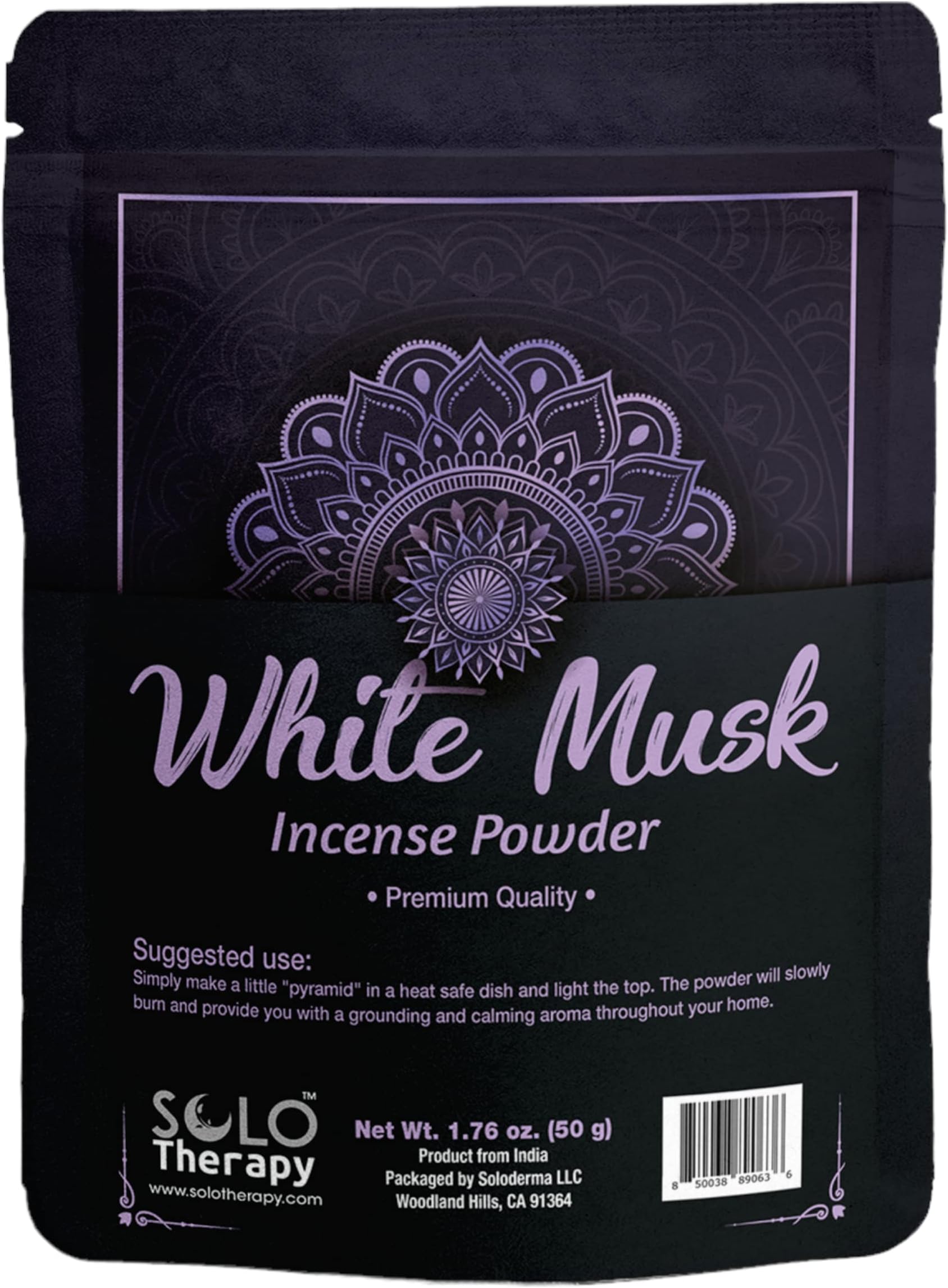 White Musk Incense Powder 50 Grams, Premium Quality, 100% Natural, Sacred Space, Natural Incense, Loose Incense, Product from India, Packaged in the USA (White Musk Incense Powder)
