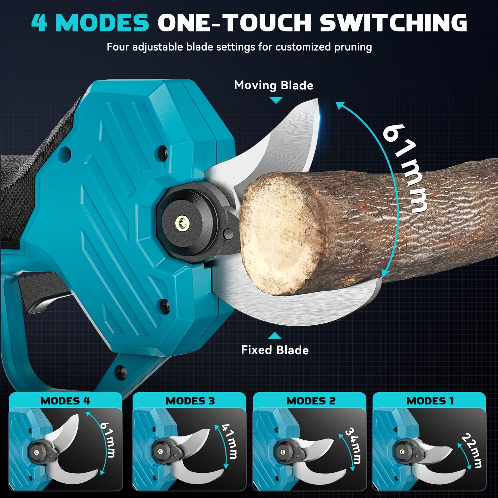 Ecarke Akku-Astschere kompatibel mit Makita 18V, 40 mm Schnittstärke | Bürstenloser elektrische Akku-Gartenschere, ergonomisch & leicht ideal für Obstbäume, Sträucher und Gartenpflege, ohne Akku