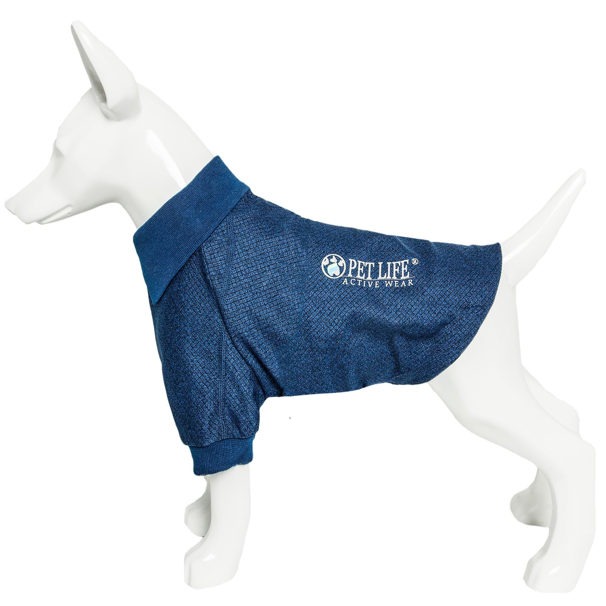 PetLife Active Playera Polo para Perro, a Prueba de mechas, elástica, Relajada, tamaño Grande, Color Azul Marino