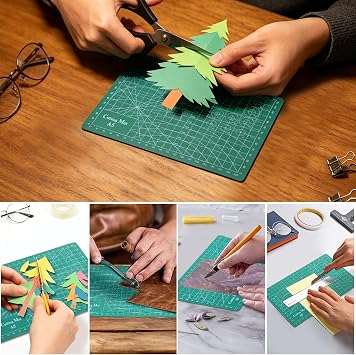 Self Healing Cutting Mat, A5 Rotary Cutting Sewing Mat for Crafts, Double Sided 5-Ply Craft Cutting Board for DIY Art Work Cutting, Hobby, Stencil, Scrapbooking (6x8)