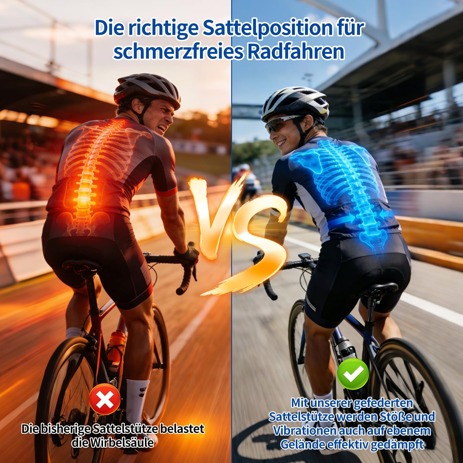 Sattelstütze Gefedert, Gefederte Sattelstütze mit Ø 27,2MM, Federsattelstütze Sattelstütze, Sattelstange Gefedert, für E-Bike, MTB, Downhill,Trekking Citybike
