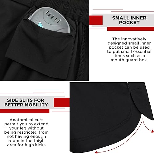 Miniatura 2 de RDX Pantalones cortos de MMA para entrenamiento y kickboxing Pantalones cortos de lucha para artes marciales, pelea de jaulas, Muay Thai, BJJ,